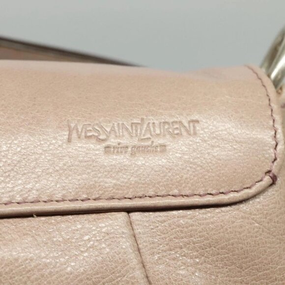 SAINT LAURENT Accessory Pouch Leather Beige Silver Auth - Picture 7 of 16